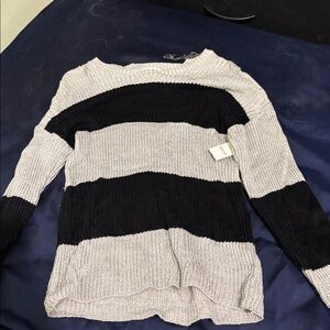 Ardene Black and Gray Striped Sweater